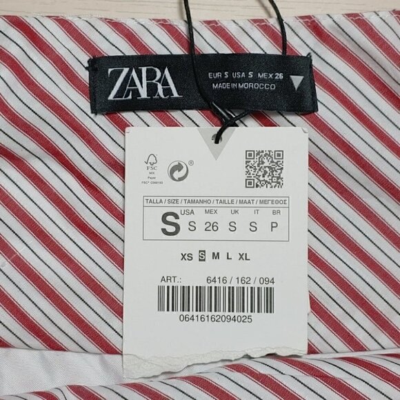 NWT ZARA Stripes pleated bow wrap preppy mini skirt - Picture 11 of 14
